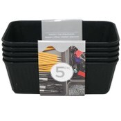 Wholesale - 5pk 6.69x4.53xH2.17" Black Stripe Storage Bins C/P 40, UPC: 195010086660
